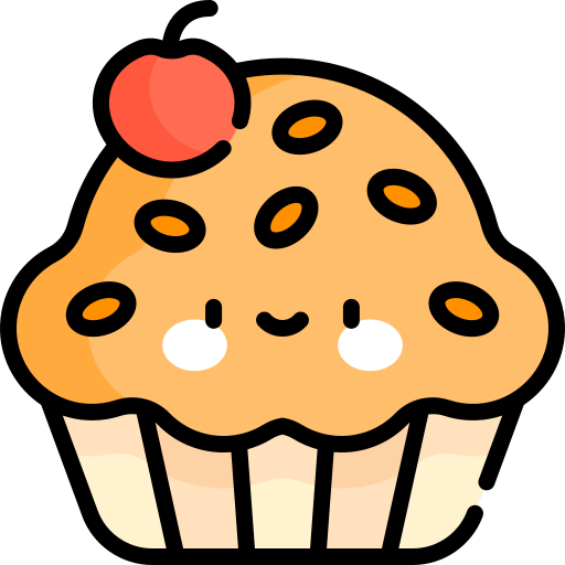 cupcake Kawaii Lineal color Icône