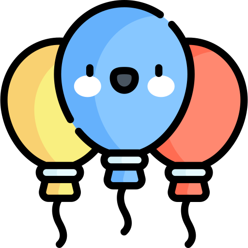 globos Kawaii Lineal color icono
