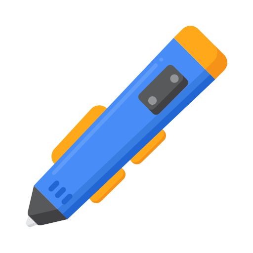 długopis 3d Flaticons Flat ikona