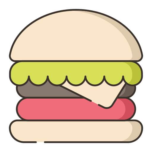 hamburguesa con queso Flaticons Lineal Color icono