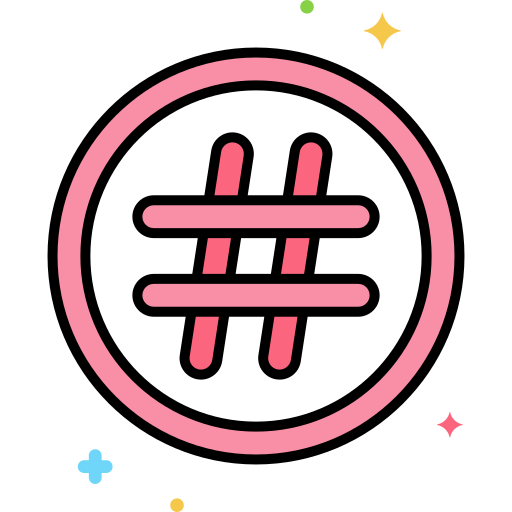 hashtag Flaticons Lineal Color icon