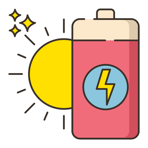 energia solare Flaticons Lineal Color icona