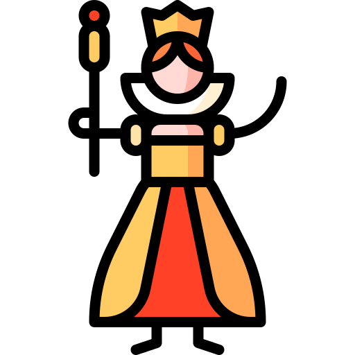 퀸 Puppet Characters Lineal Color icon