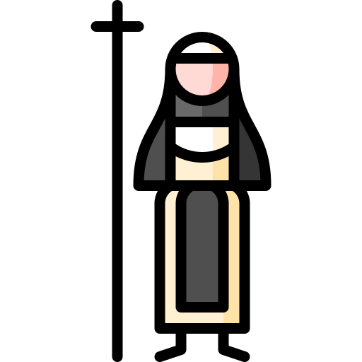 수녀 Puppet Characters Lineal Color icon