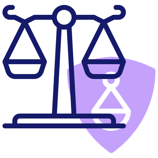 scala della giustizia Inipagistudio Lineal Color icona
