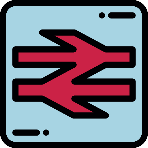 기차역 Detailed Rounded Lineal color icon