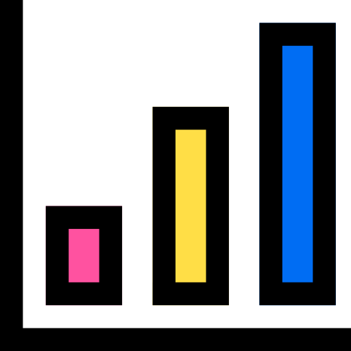 막대 차트 Pixel Linear color icon