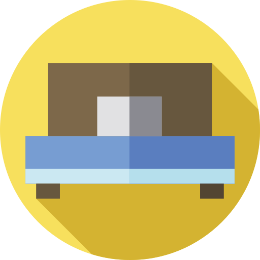 Single bed Flat Circular Flat icon
