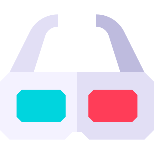okulary 3d Basic Straight Flat ikona