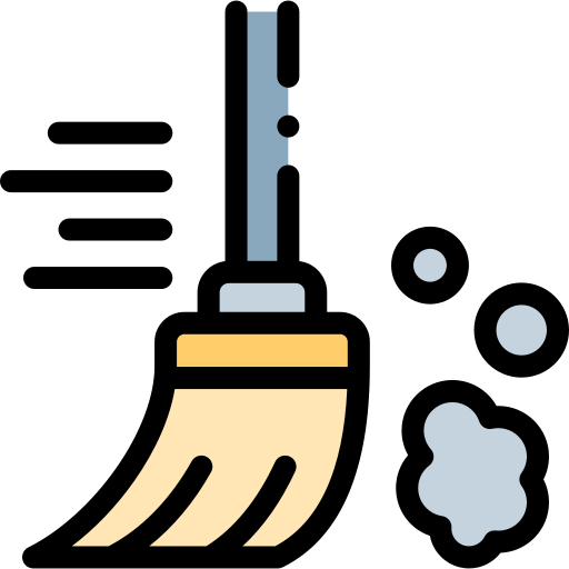 Broom Detailed Rounded Lineal color icon