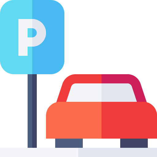 aparcamiento de coches Basic Straight Flat icono