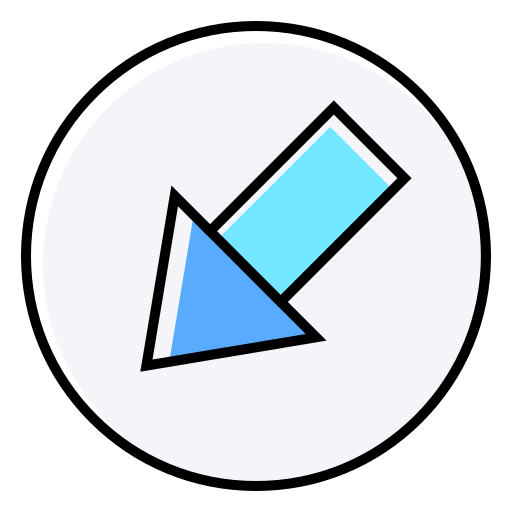 Down left arrow Generic Color Omission icon