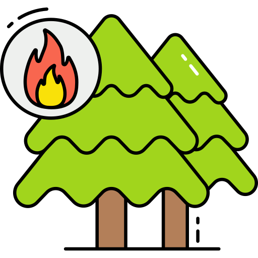 incendio forestal Generic Outline Color icono