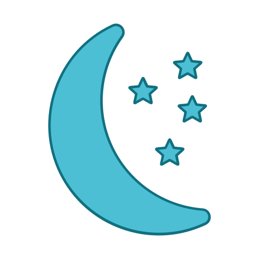 luna y estrellas Generic Blue icono