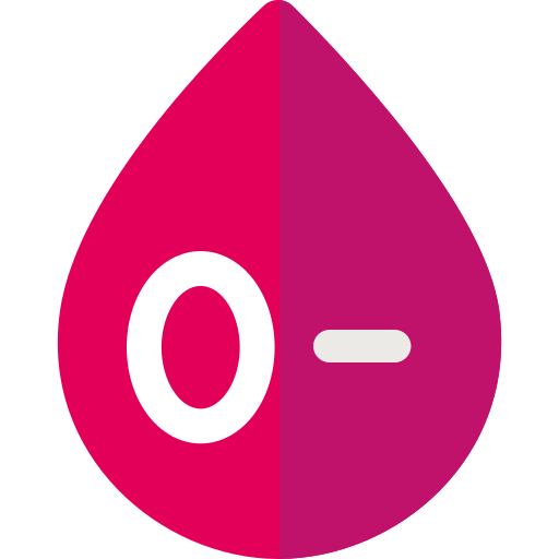 grupa krwi 0- Basic Rounded Flat ikona