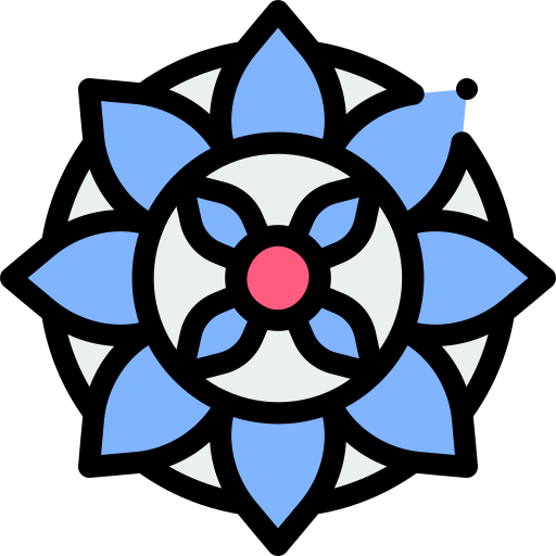 mandala Detailed Rounded Lineal color ikona