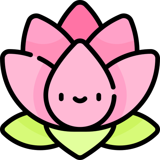 lotus Kawaii Lineal color Icône