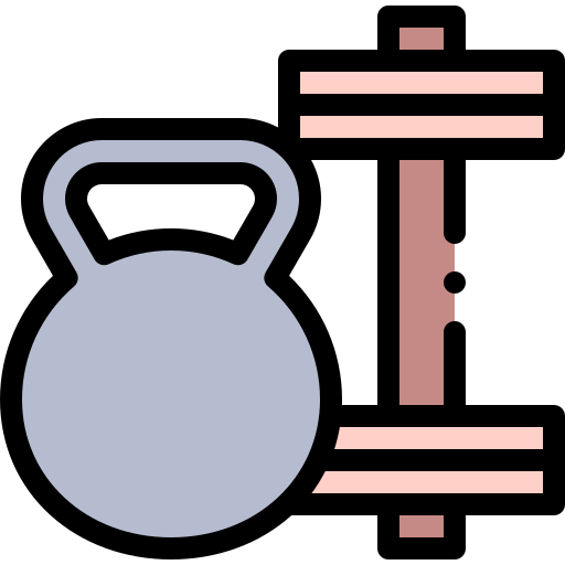 케틀벨 Detailed Rounded Lineal color icon
