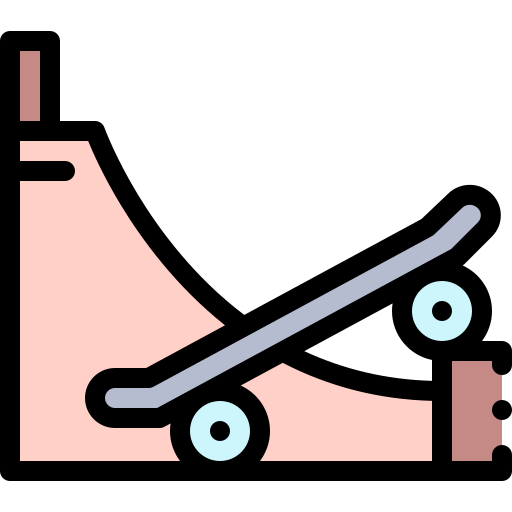 스케이트 보드 Detailed Rounded Lineal color icon