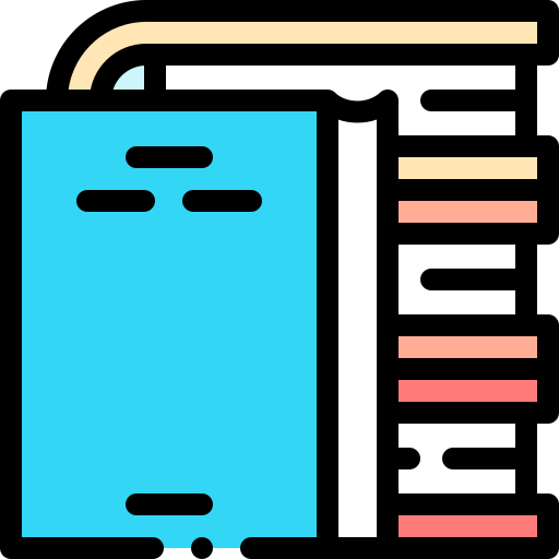 bücher Detailed Rounded Lineal color icon