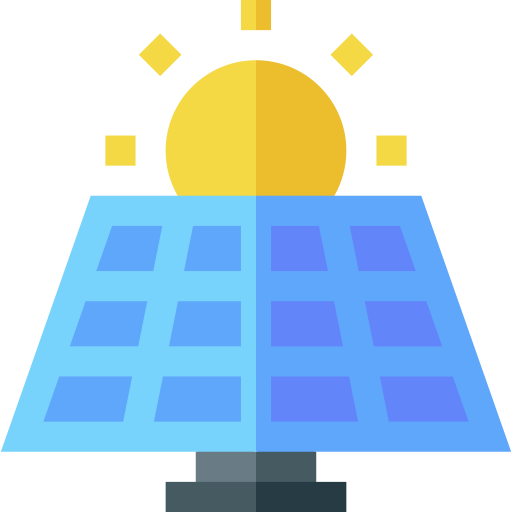 zonnepaneel Basic Straight Flat icoon