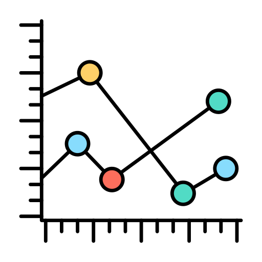 折れ線グラフ Dinosoft Lineal Color icon