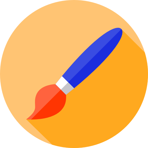 Paint brush Flat Circular Flat icon