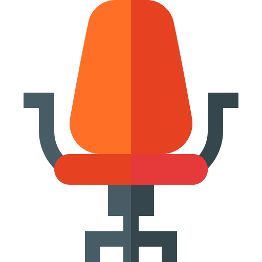 Desk chair Basic Straight Flat icon