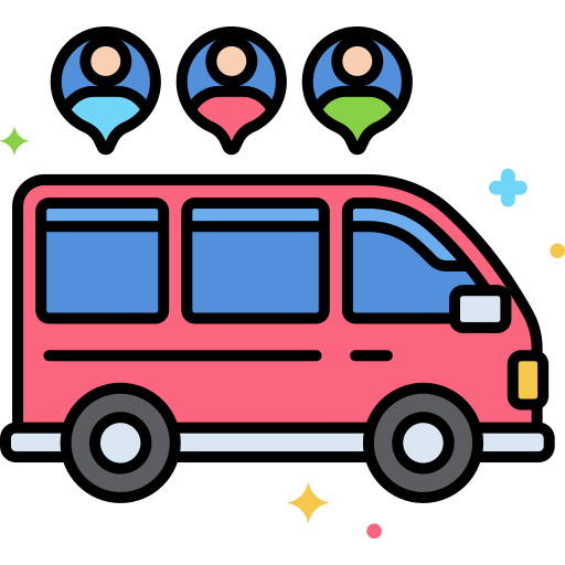 car pooling Flaticons Lineal Color icona