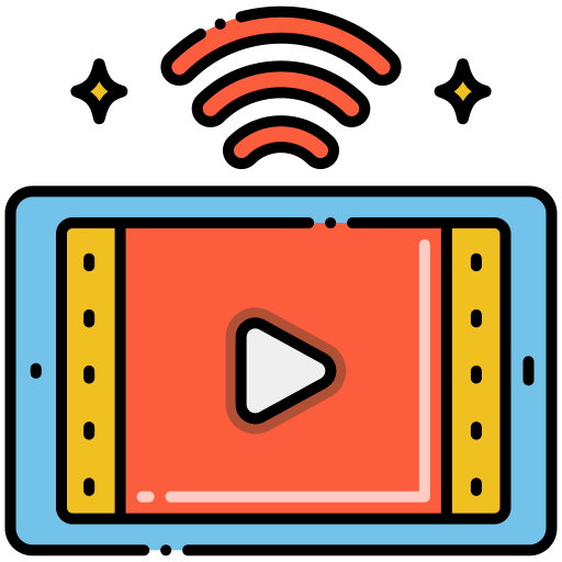 video streaming Flaticons Lineal Color icona