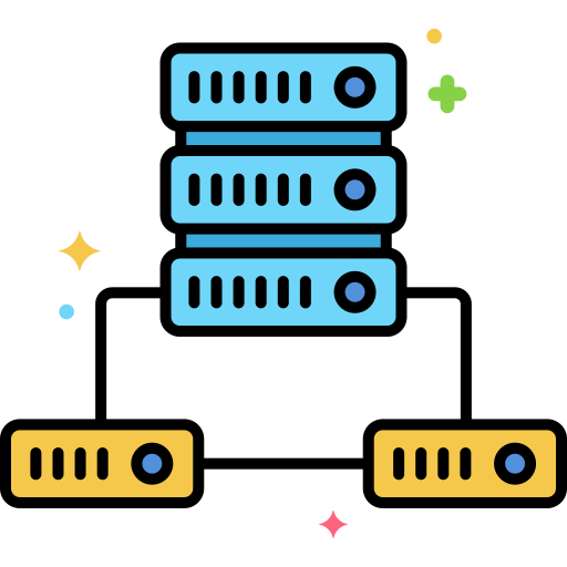 Servers Flaticons Lineal Color icon