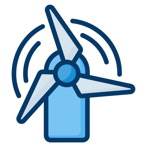 Wind turbine Generic Blue icon