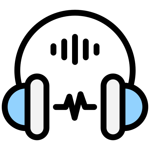 오디오 헤드셋 Generic Outline Color icon