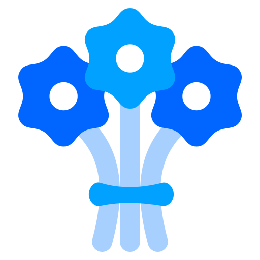 bloemen boeket Generic Blue icoon