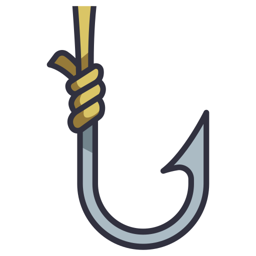 Fishing hook MaxIcons Lineal color icon