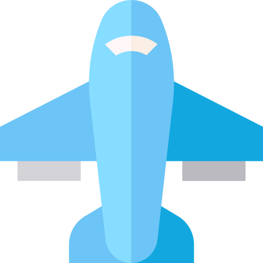 aeroplano a reazione Basic Straight Flat icona