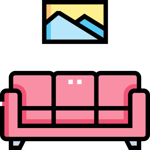 sofa Detailed Straight Lineal color ikona