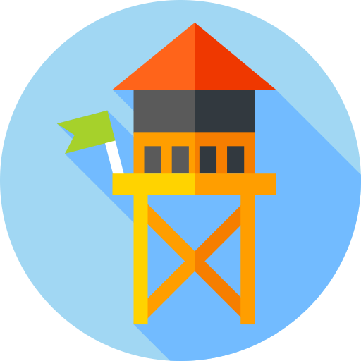 Lifeguard tower Flat Circular Flat icon