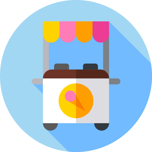 Ice cream cart Flat Circular Flat icon