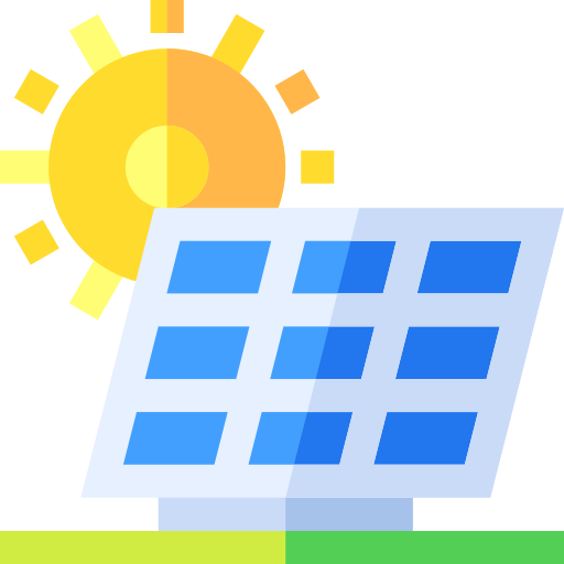 panel solar Basic Straight Flat icono