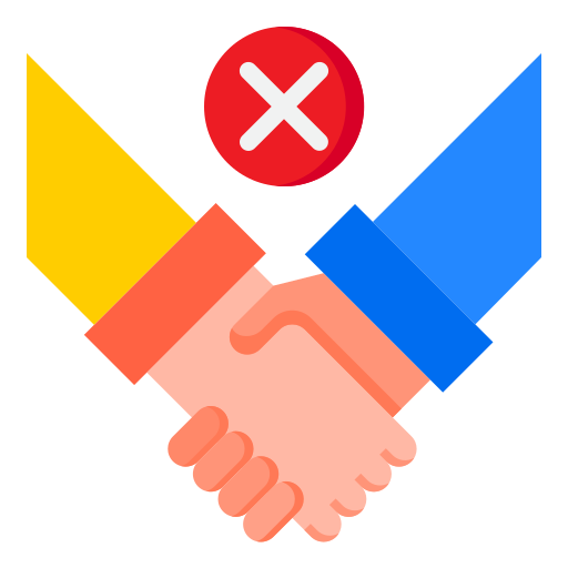 No handshake srip Flat icon