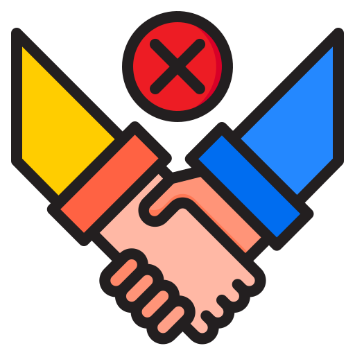 No handshake srip Lineal Color icon