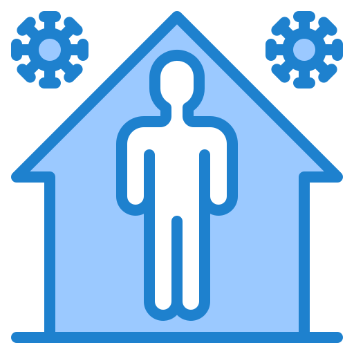 Stay at home srip Blue icon