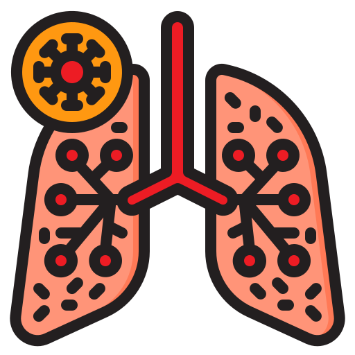 pulmones srip Lineal Color icono