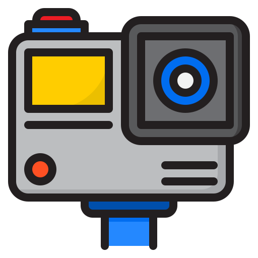 caméra d'action srip Lineal Color Icône