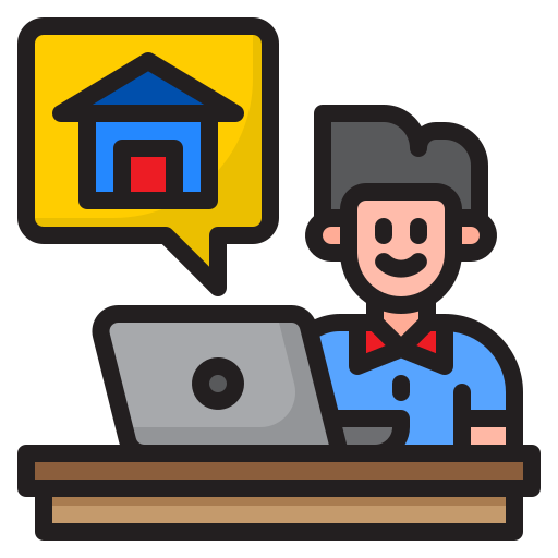 Work from home srip Lineal Color icon