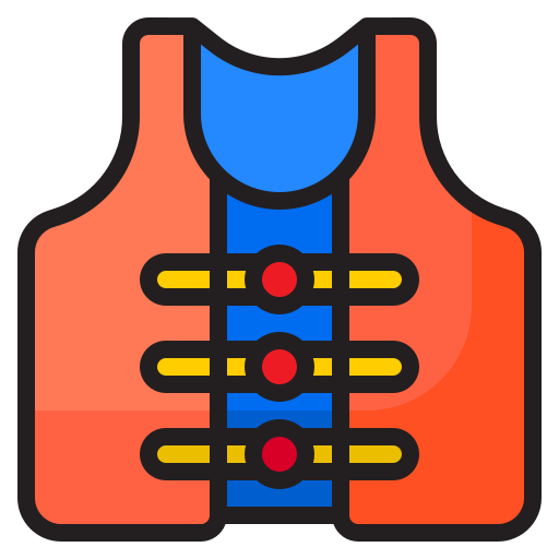 Life jacket srip Lineal Color icon