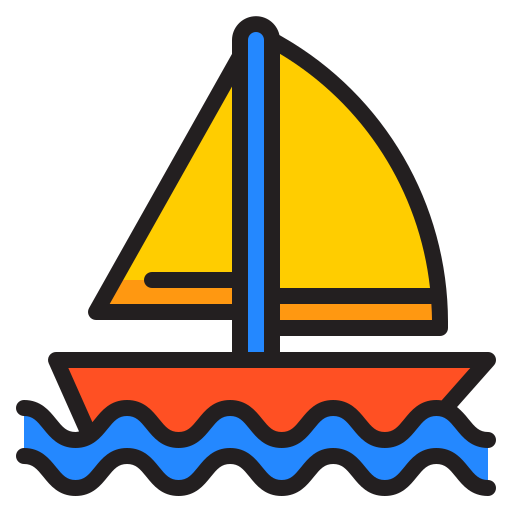 velero srip Lineal Color icono