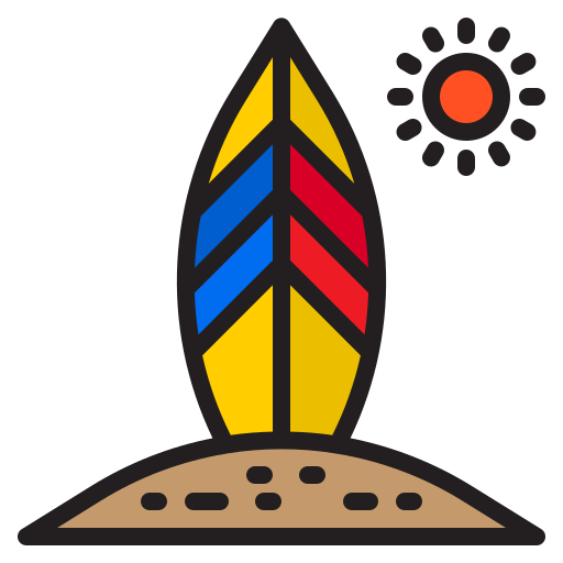 サーフボード srip Lineal Color icon