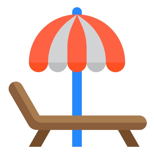 Sun umbrella srip Flat icon